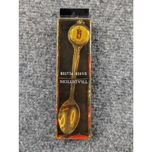 Vintage Scotland Souvenir Silver Plated Collectible Spoon Highland Bagpiper Boxe